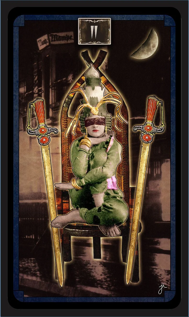 Two of Swords card from the Cult Of Weimar Tarot deck