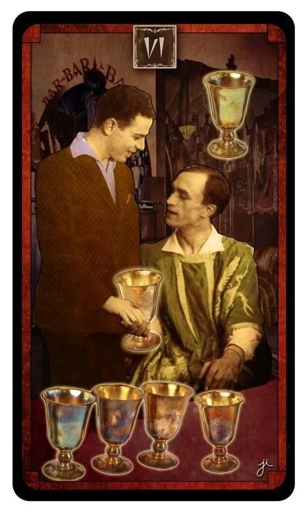 Six of Cups card from the Cult Of Weimar Tarot deck
