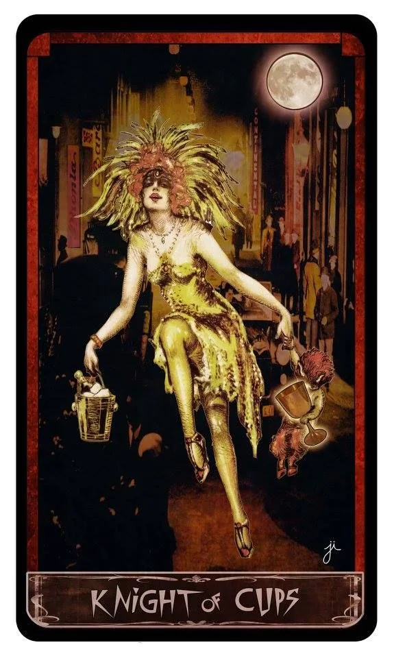 Knight of Cups card from the Cult Of Weimar Tarot deck