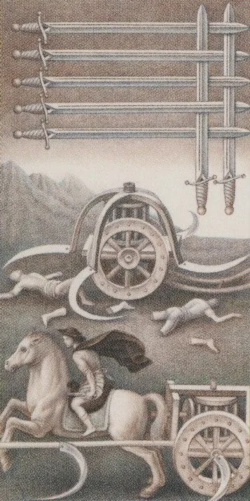 7 of Swords - Leonardo Da Vinci Tarot - Tarot Deck by Iassen Ghiuselev