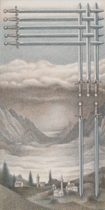 8 of Swords - Leonardo Da Vinci Tarot - Tarot Deck by Iassen Ghiuselev