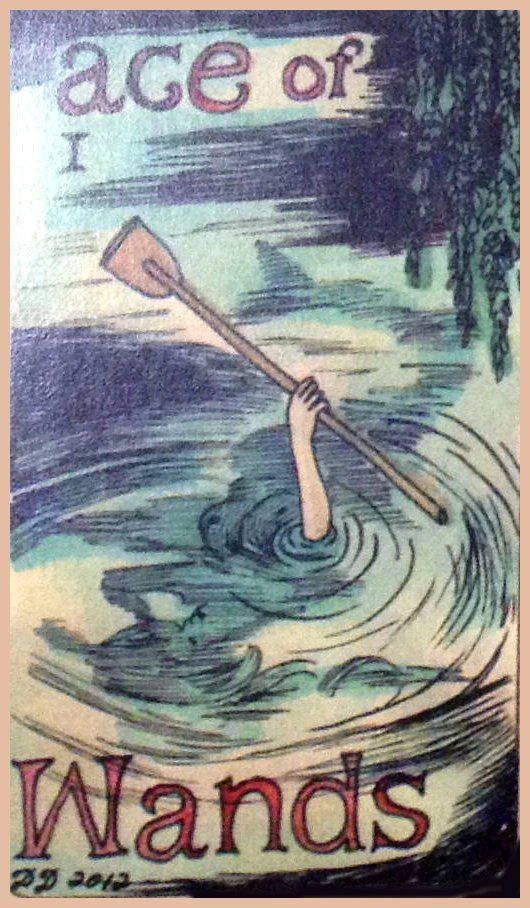 Ace of Wands card from the Dame Darcy Mermaid Tarot deck