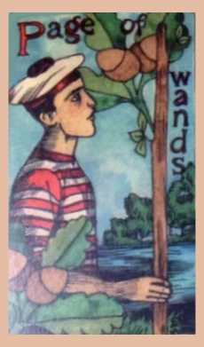 Page of Wands card from the Dame Darcy Mermaid Tarot deck