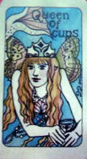 Queen of Cups card from the Dame Darcy Mermaid Tarot deck