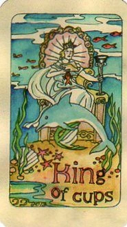King of Cups card from the Dame Darcy Mermaid Tarot deck