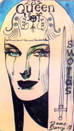 Queen of Swords card from the Dame Darcy Mermaid Tarot deck