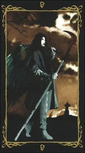 The Fool card from the Dark Angels Tarot deck
