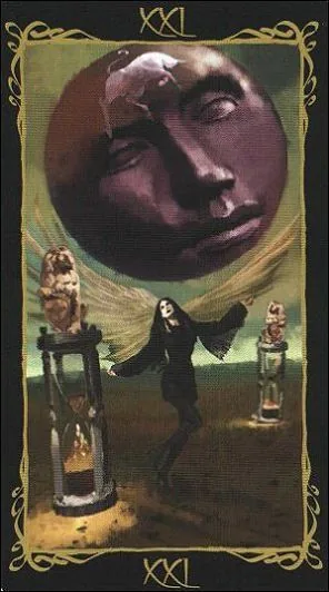 The World card from the Dark Angels Tarot deck