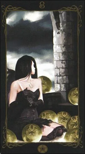 Ten of Swords card from the Dark Angels Tarot deck