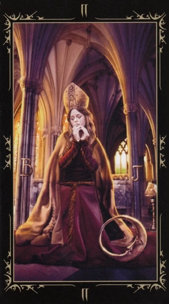 The High Priestess card from the Dark Fairytale Tarot deck