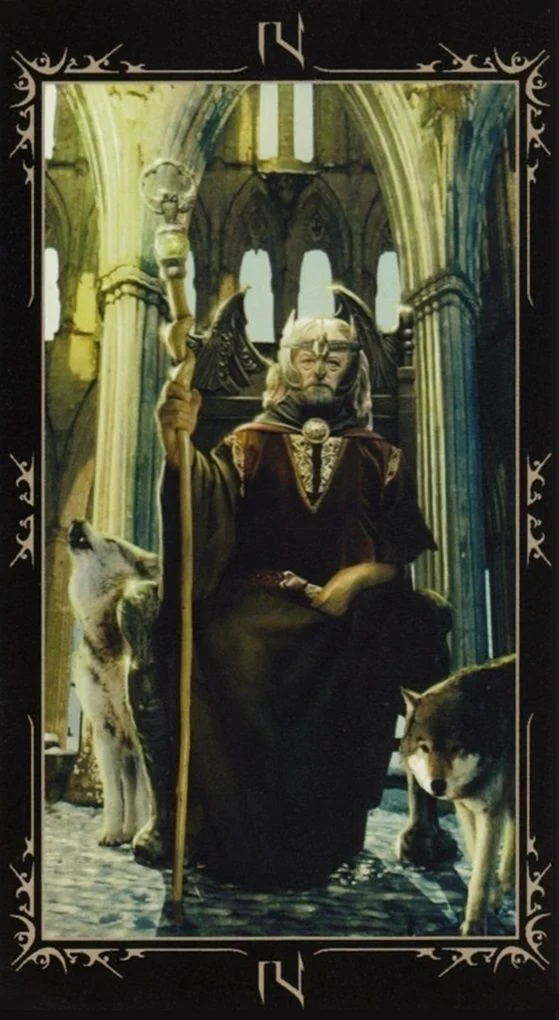 The Emperor card from the Dark Fairytale Tarot deck