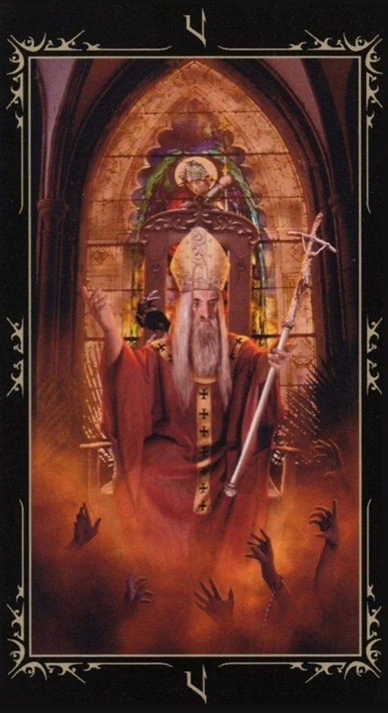 The Hierophant card from the Dark Fairytale Tarot deck