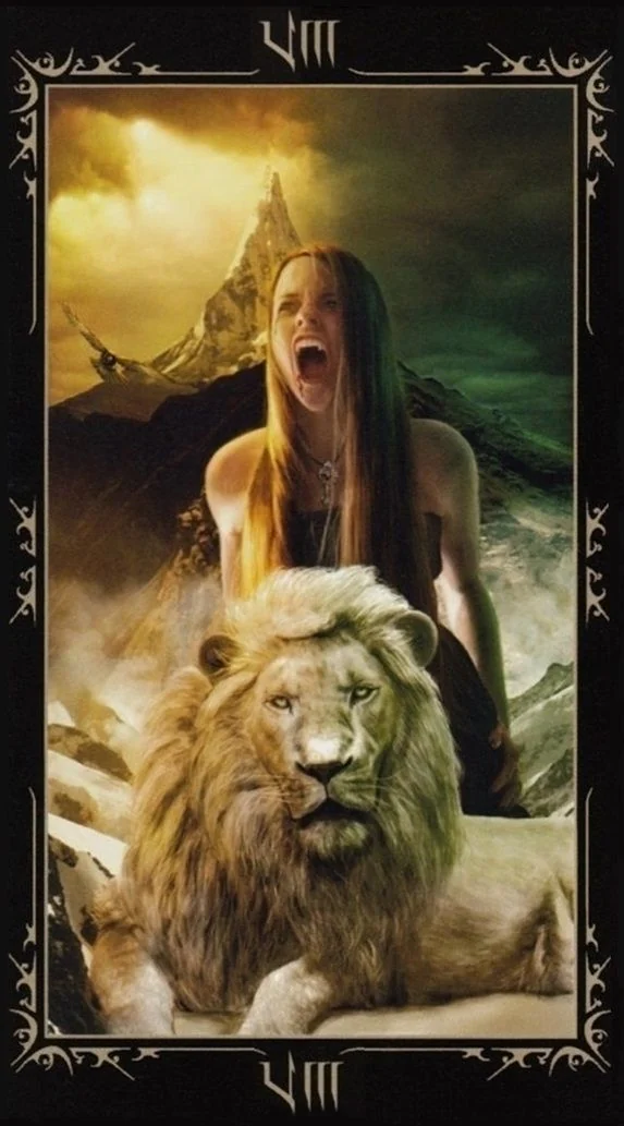 Strength card from the Dark Fairytale Tarot deck