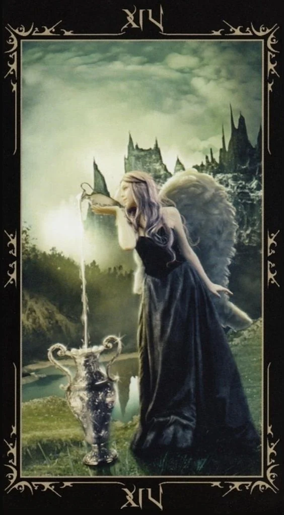 Temperance card from the Dark Fairytale Tarot deck
