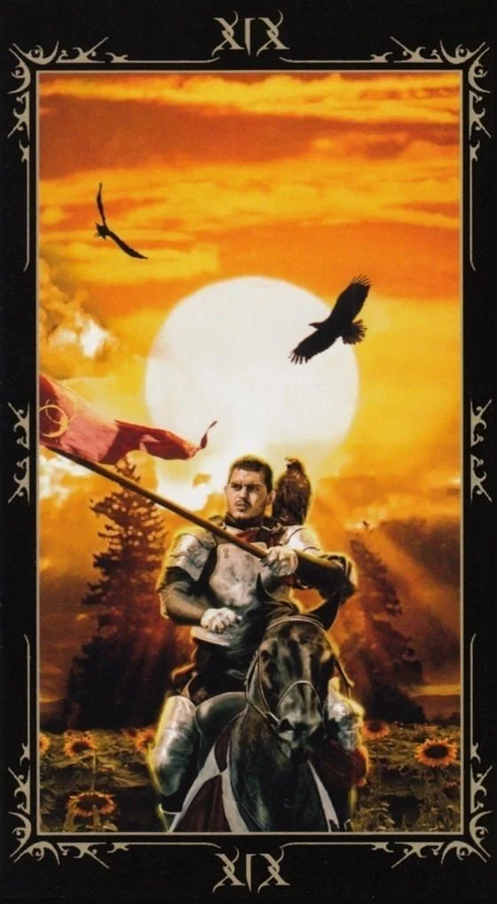 The Sun card from the Dark Fairytale Tarot deck
