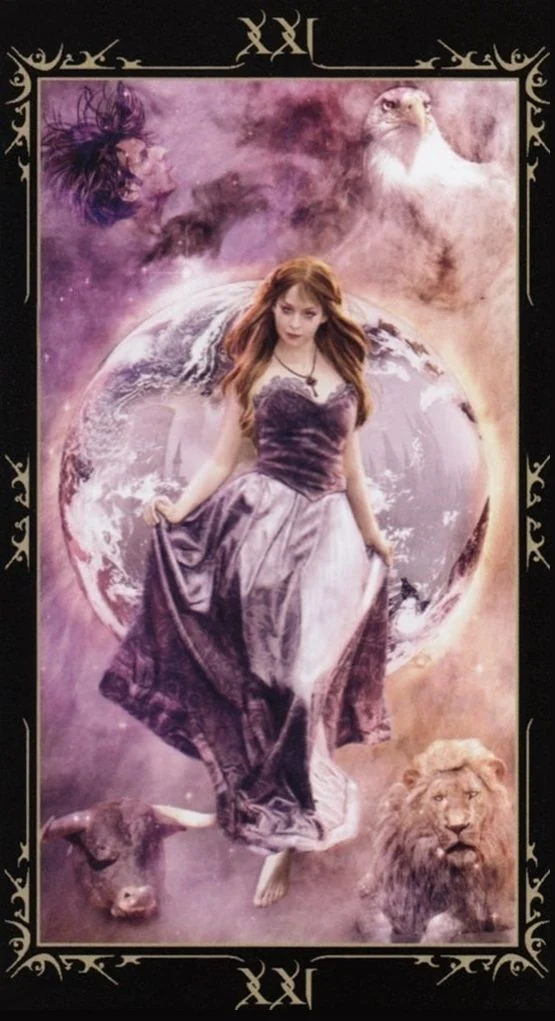 The World card from the Dark Fairytale Tarot deck