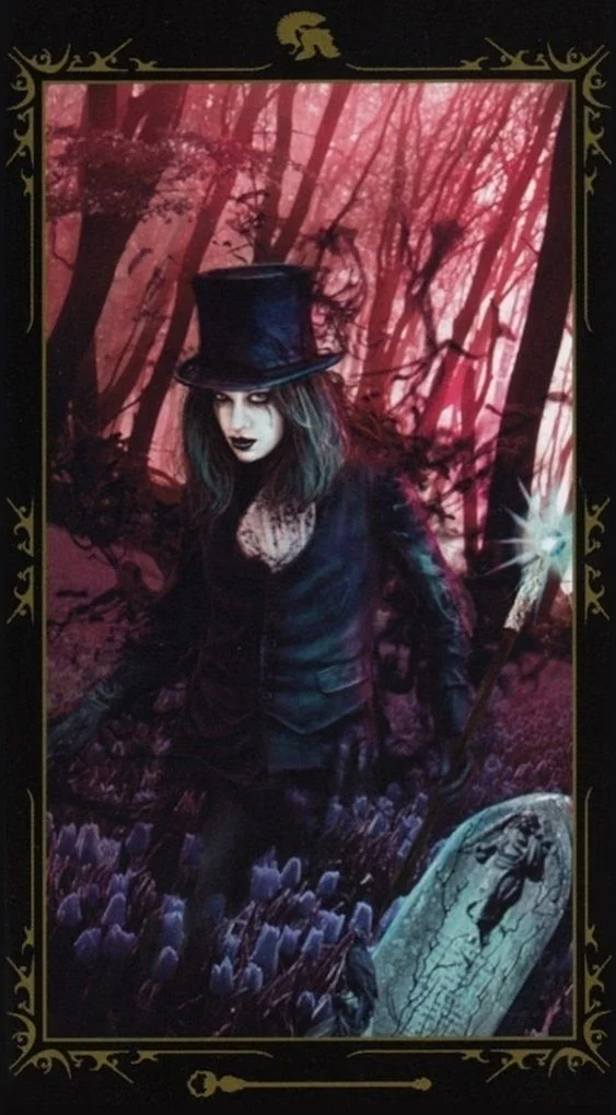 Page of Wands card from the Dark Fairytale Tarot deck
