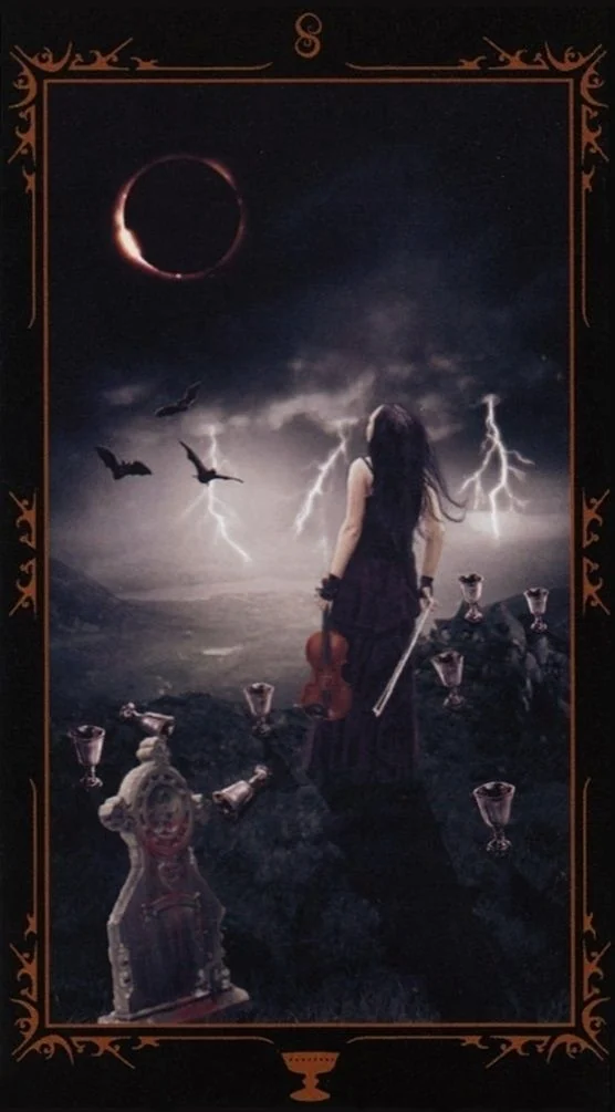 Eight of Cups card from the Dark Fairytale Tarot deck