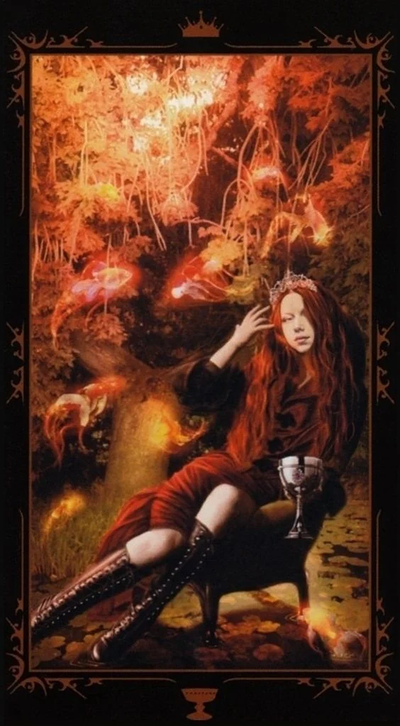 Queen of Cups card from the Dark Fairytale Tarot deck