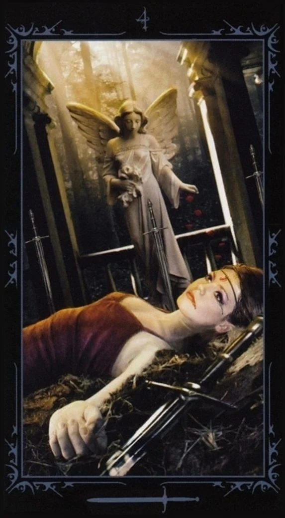 Four of Swords card from the Dark Fairytale Tarot deck