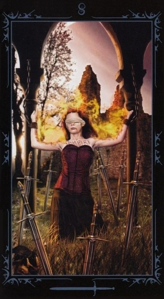 Eight of Swords card from the Dark Fairytale Tarot deck