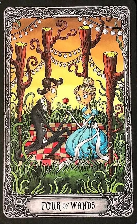 Four of Wands from the Dark Mansion Tarot card gallery