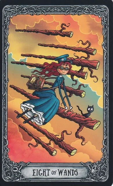 Eight of Wands from the Dark Mansion Tarot card gallery