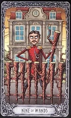 Nine of Wands from the Dark Mansion Tarot card gallery