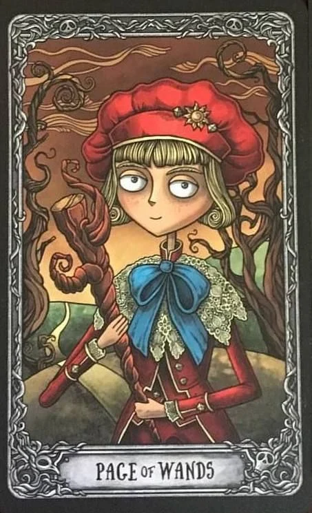 Page of Wands from the Dark Mansion Tarot card gallery