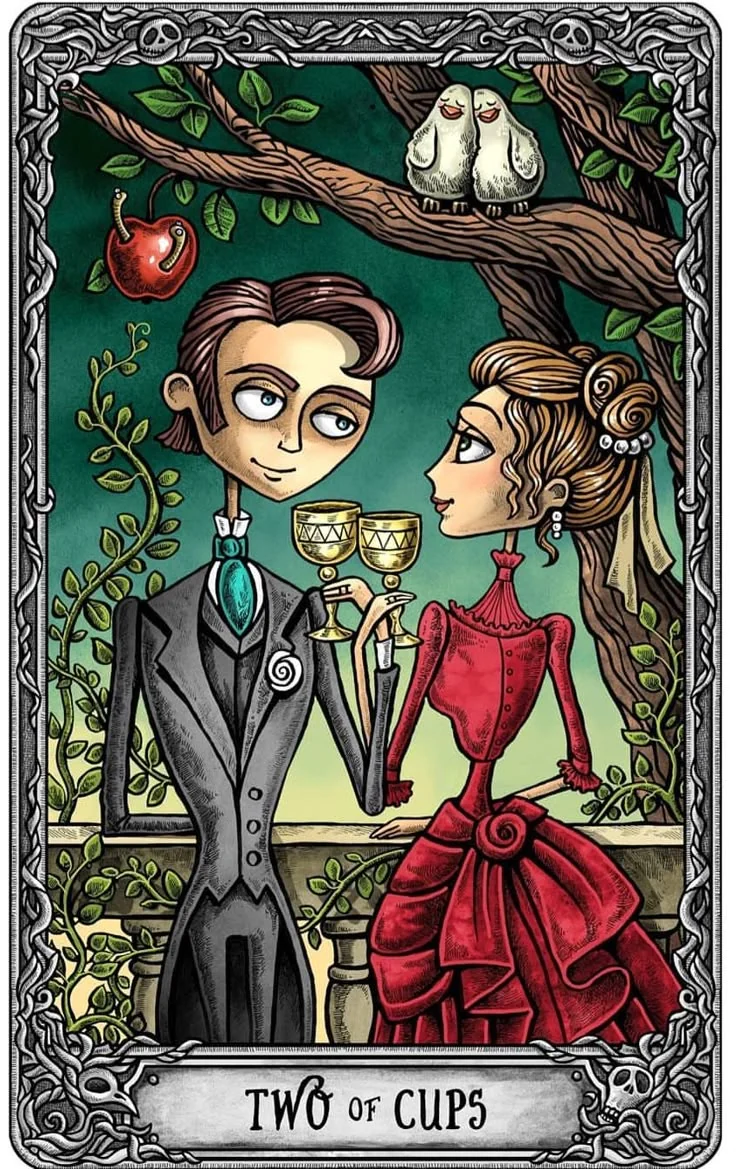 Two of Cups from the Dark Mansion Tarot card gallery