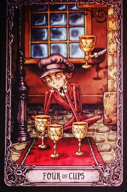 Four of Cups from the Dark Mansion Tarot card gallery