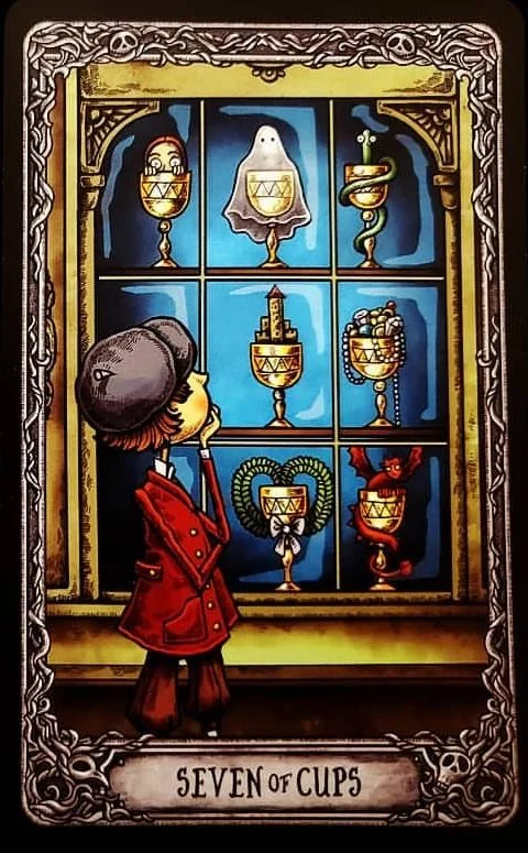 Seven of Cups from the Dark Mansion Tarot card gallery