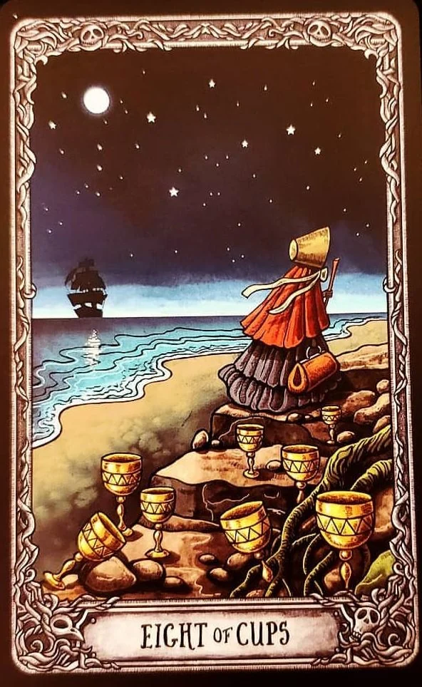 Eight of Cups from the Dark Mansion Tarot card gallery