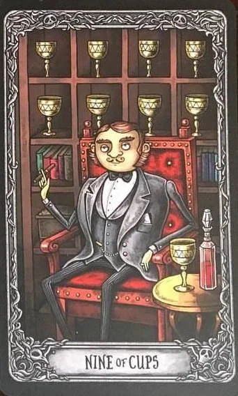 Nine of Cups from the Dark Mansion Tarot card gallery