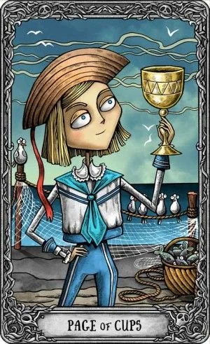Page of Cups from the Dark Mansion Tarot card gallery