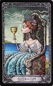 Queen of Cups from the Dark Mansion Tarot card gallery