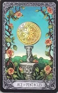 Ace of Pentacles from the Dark Mansion Tarot card gallery