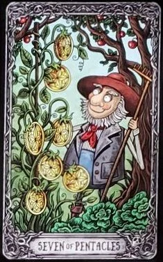 Seven of Pentacles from the Dark Mansion Tarot card gallery