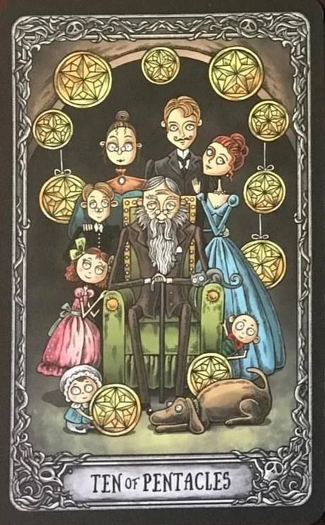 Ten of Pentacles from the Dark Mansion Tarot card gallery