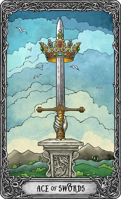 Ace of Swords from the Dark Mansion Tarot card gallery