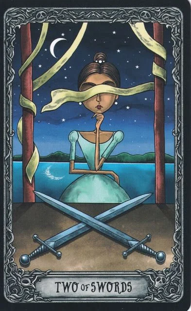 Two of Swords from the Dark Mansion Tarot card gallery