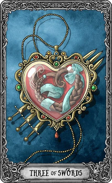 Three of Swords from the Dark Mansion Tarot card gallery