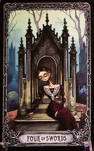 Four of Swords from the Dark Mansion Tarot card gallery