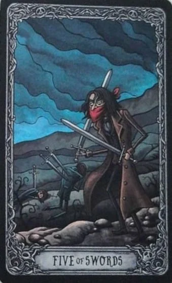 Five of Swords from the Dark Mansion Tarot card gallery