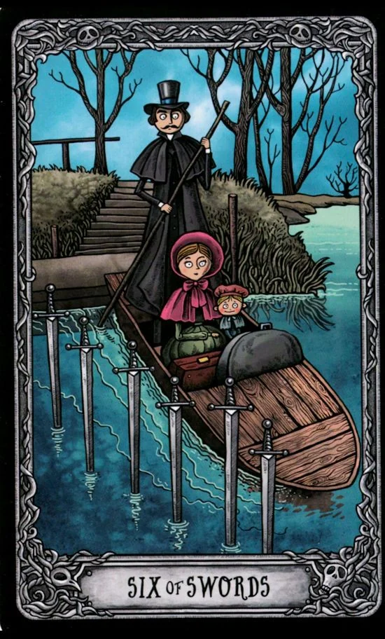 Six of Swords from the Dark Mansion Tarot card gallery