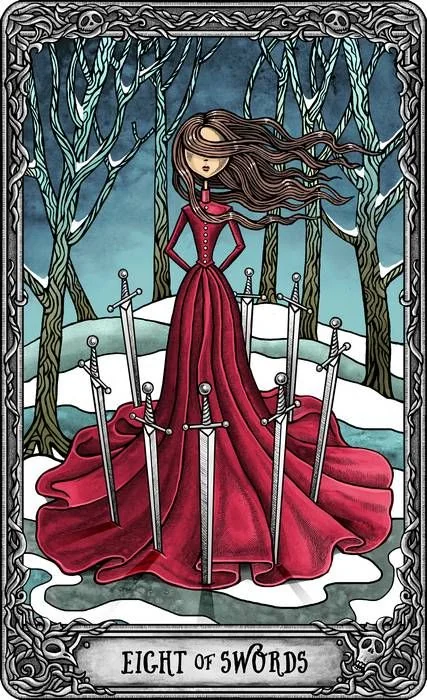 Eight of Swords from the Dark Mansion Tarot card gallery