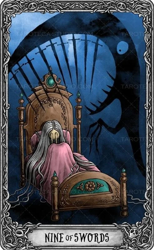 Nine of Swords from the Dark Mansion Tarot card gallery