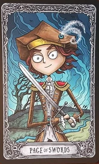 Page of Swords from the Dark Mansion Tarot card gallery