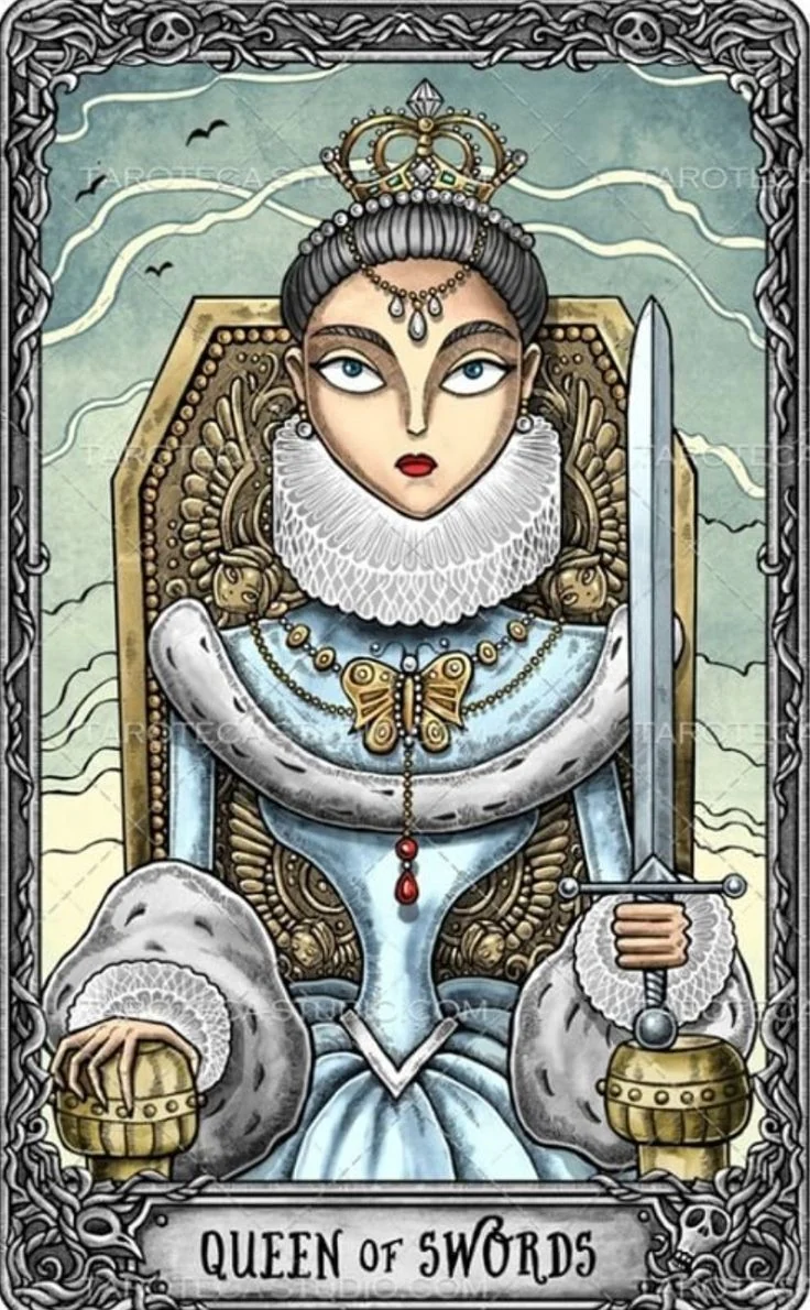 Queen of Swords from the Dark Mansion Tarot card gallery