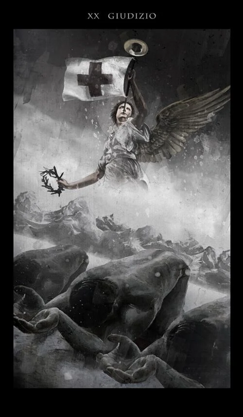 Judgement card from the Darkness of Light Tarot deck